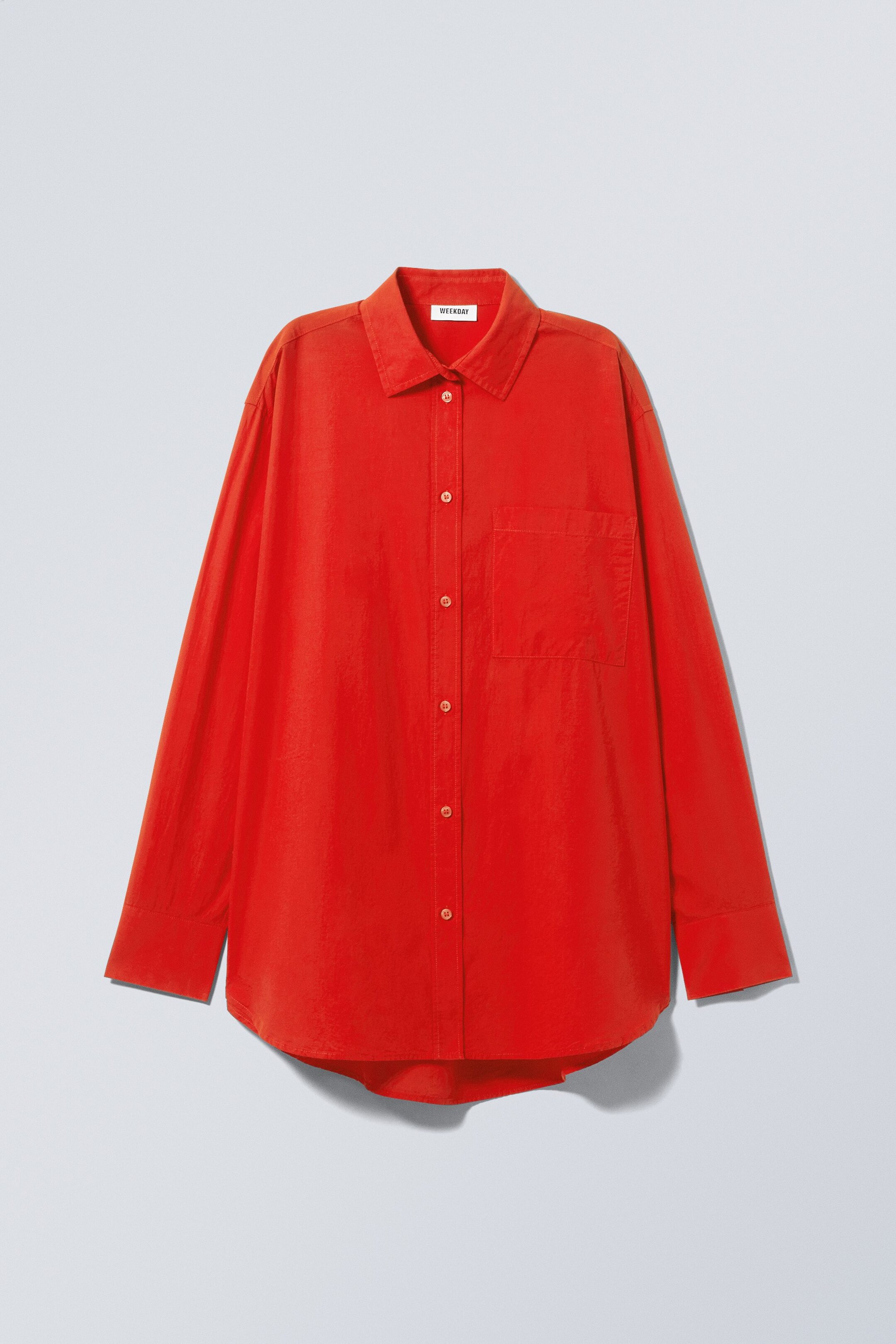 Bright red - Perfect Cotton Poplin Shirt - 0