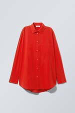 Bright red - Perfect Cotton Poplin Shirt - 0