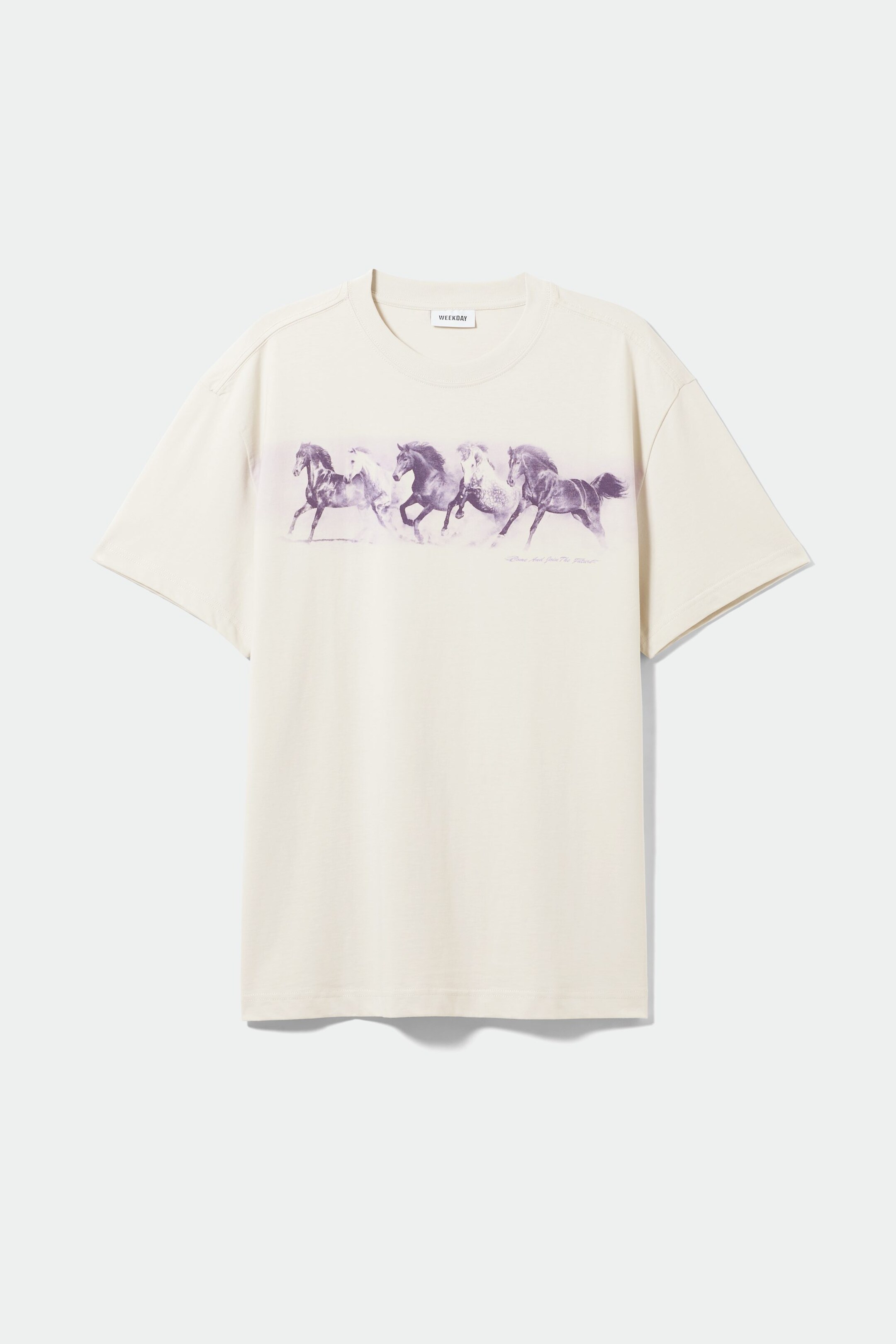 Cremeweiß - Oversized-T-Shirt mit Grafikprint - 0