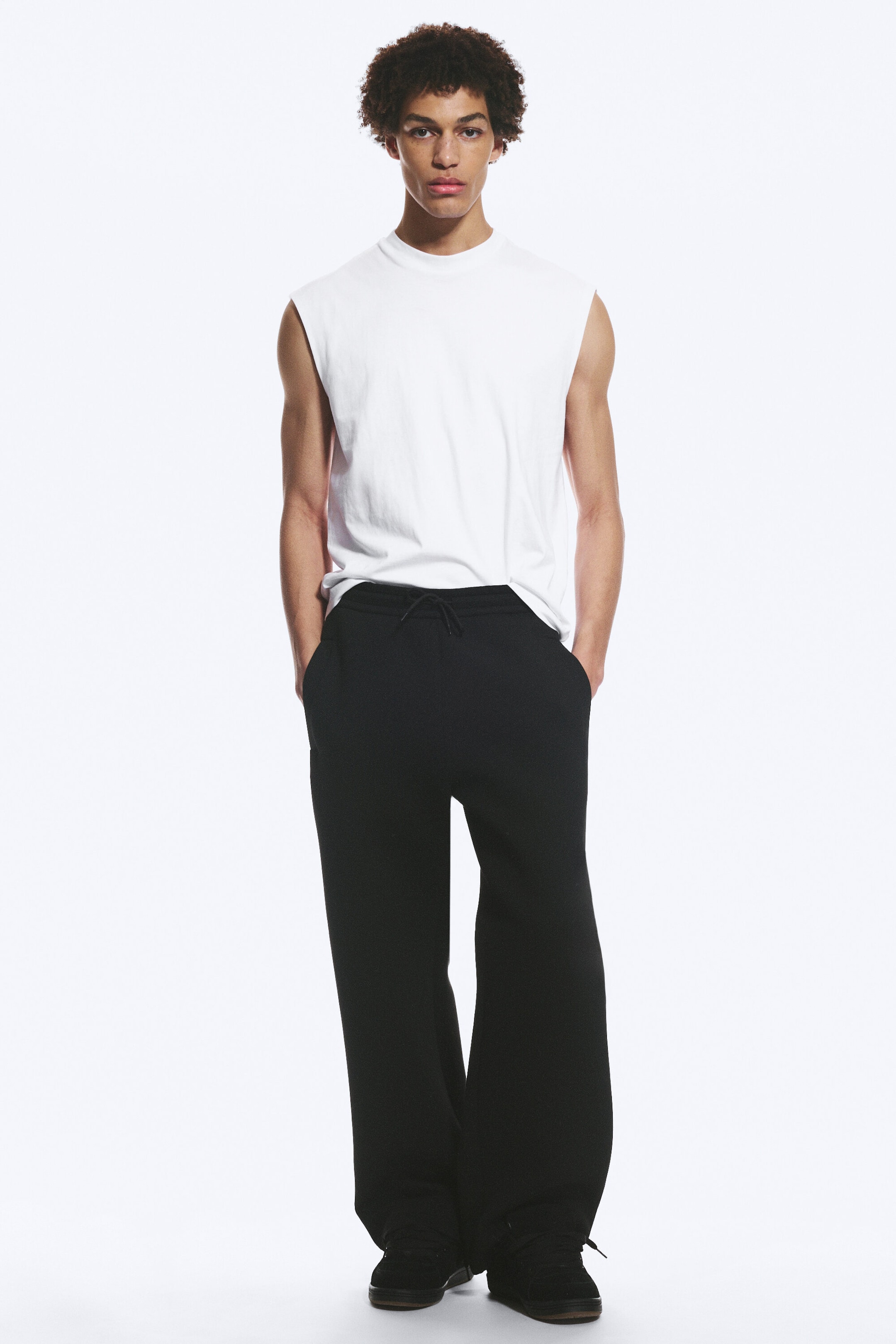 Black - Loose Fit Scuba Sweatpants - 0