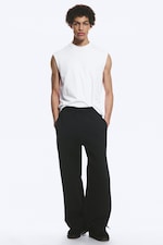 Black - Loose Fit Scuba Sweatpants - 0