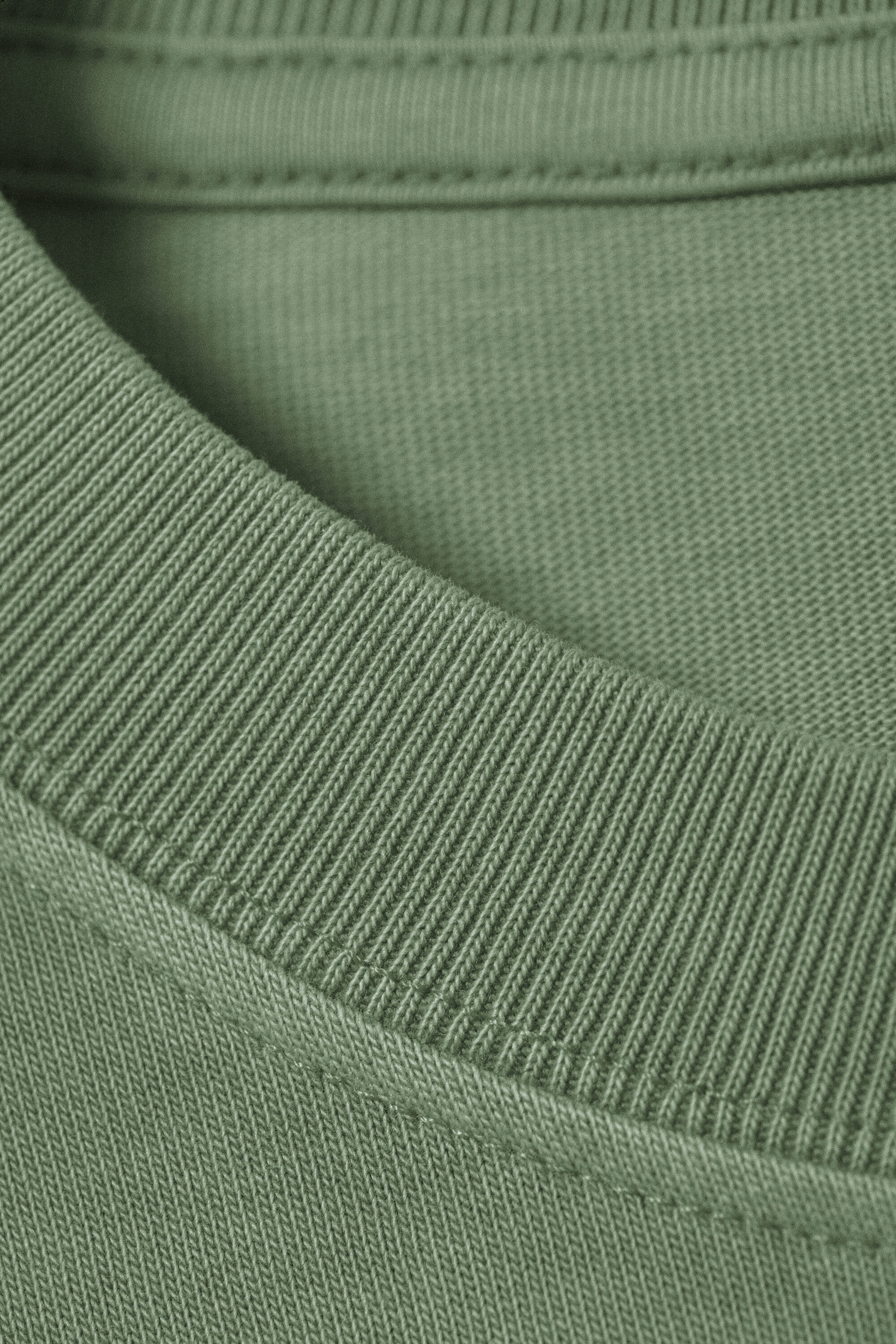 White - Green Stripe - Loose Boxy Long-Sleeved T-shirt - 2