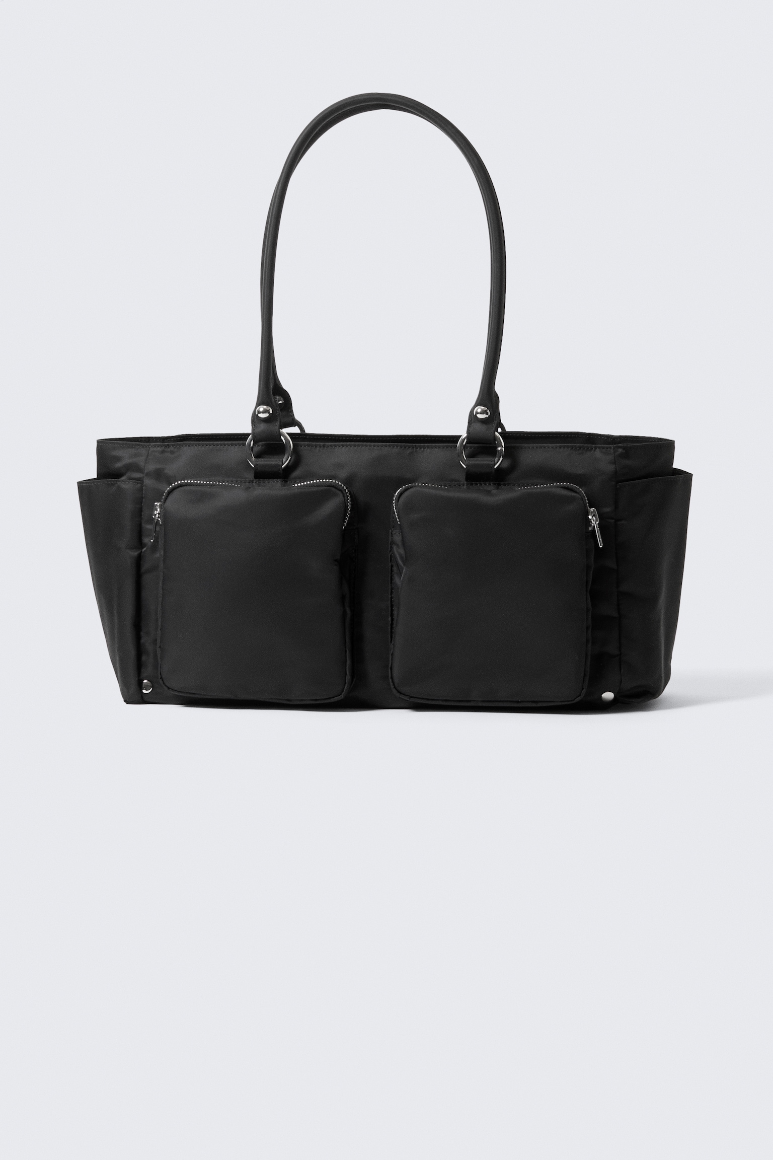 Sac à bandoulière moyen avec poches - Noir/Vert kaki foncé