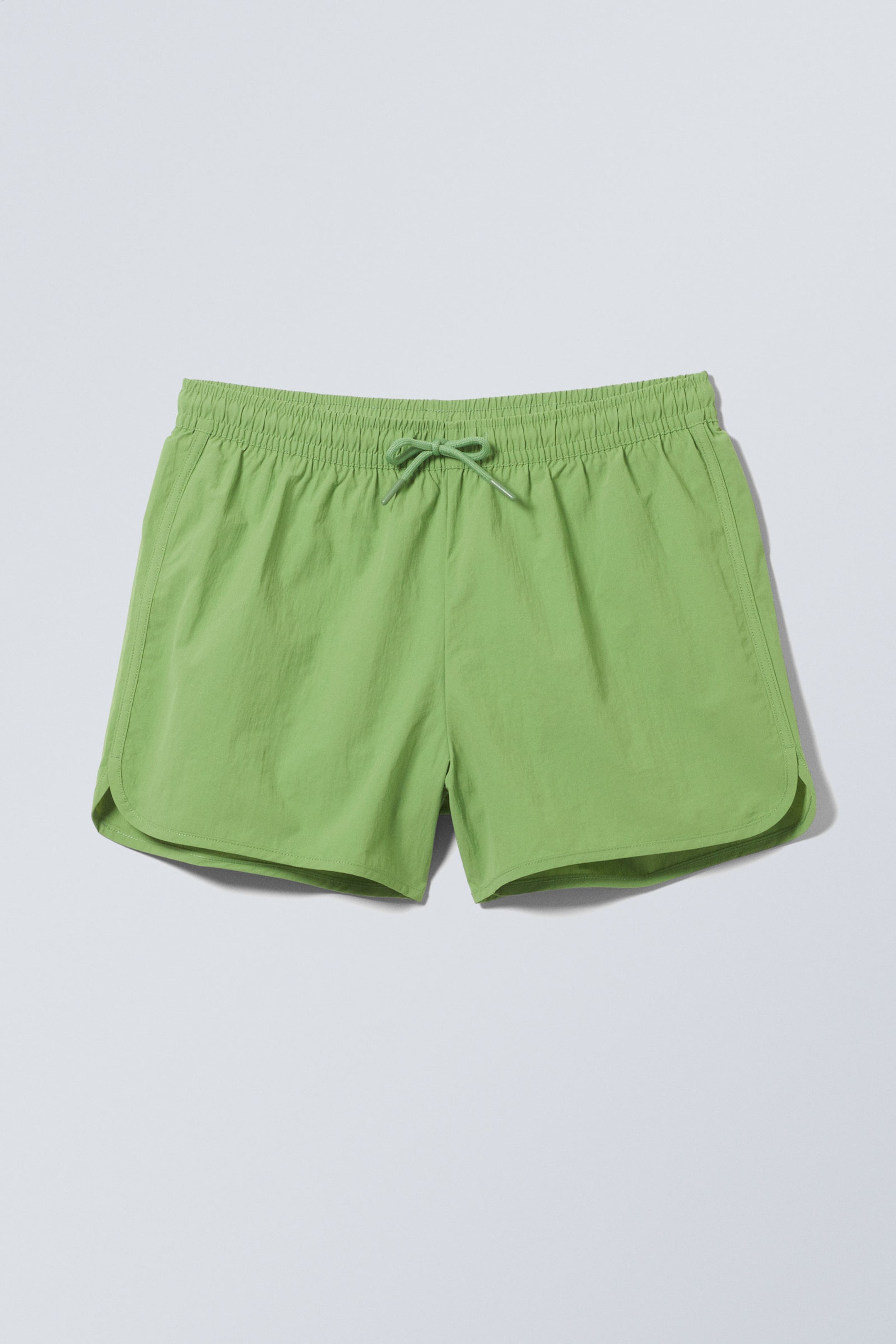 Bright Green - Structured Mid-Thigh Swim Shorts - 1