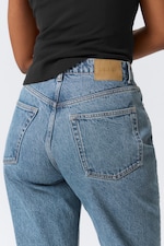 90s Blue - Medium Blue - Resolute Curve High Waisted Regular Straight Jeans - 4