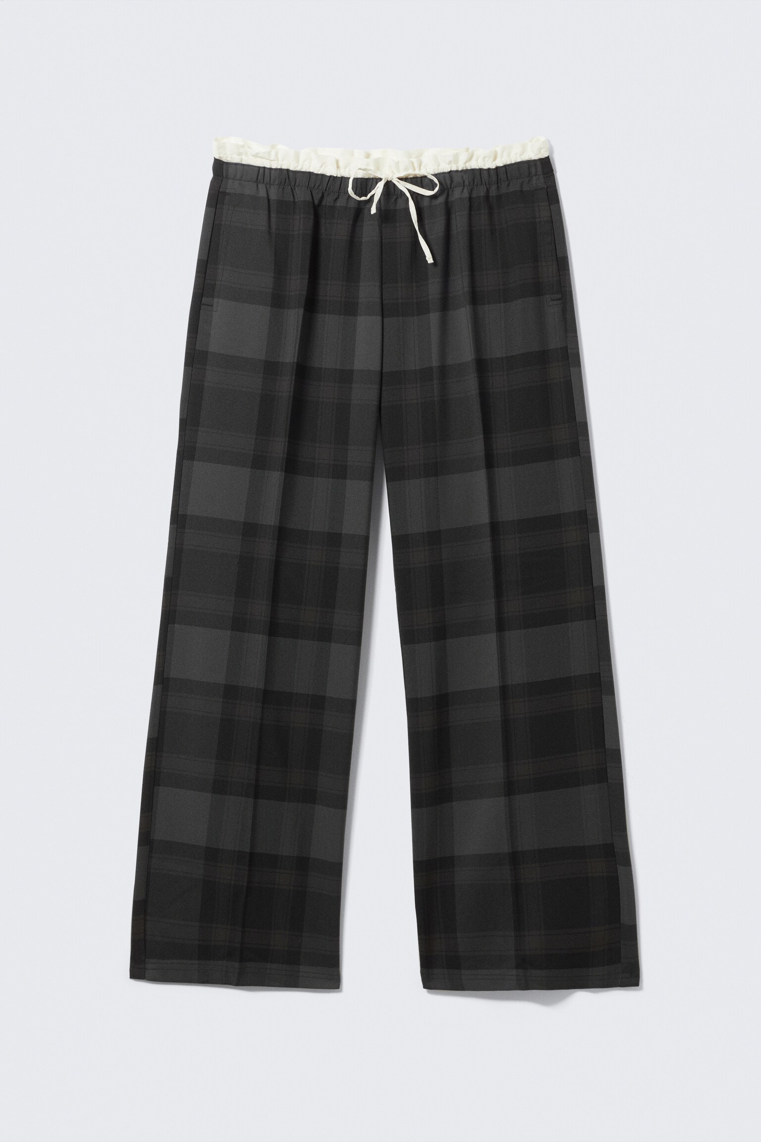 Pull-On Mid-Rise Suiting Trousers - Dark Grey/Dark Grey - 2