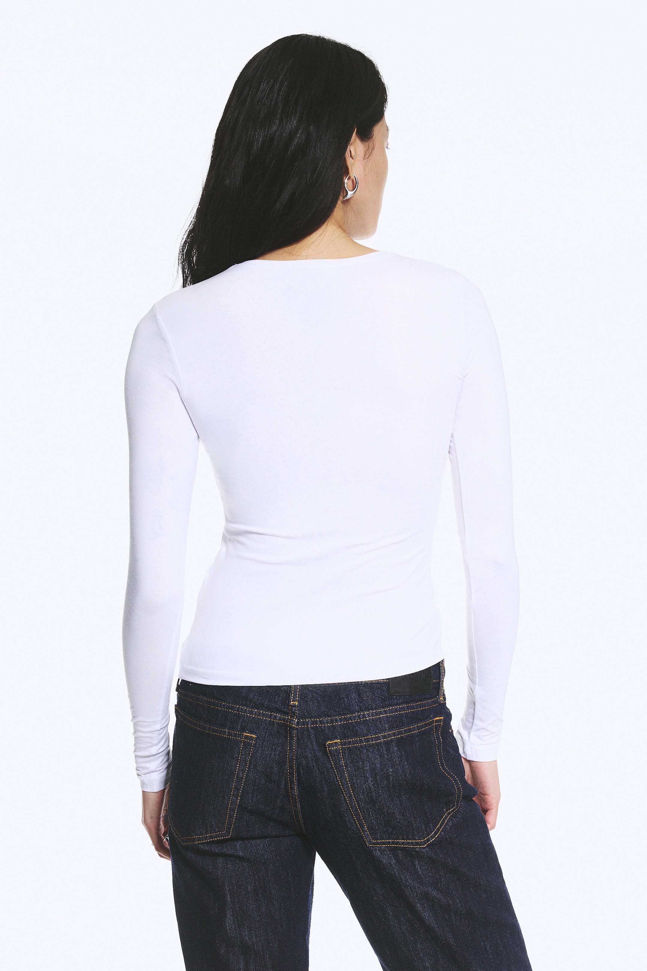 White - Slim Fitted Long Sleeve - 2