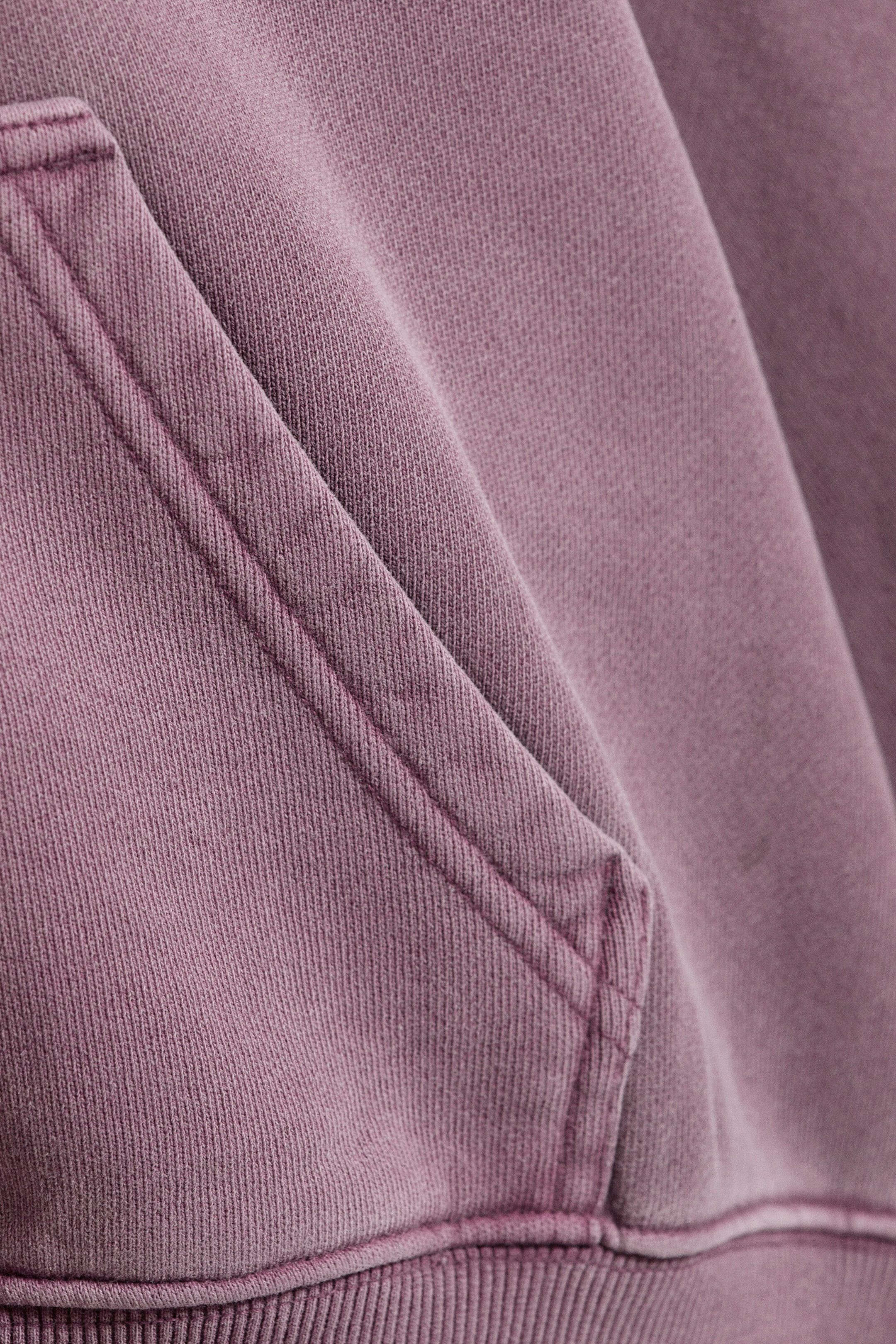 Washed Purple - Sweat à capuche court et carré zippé - 5