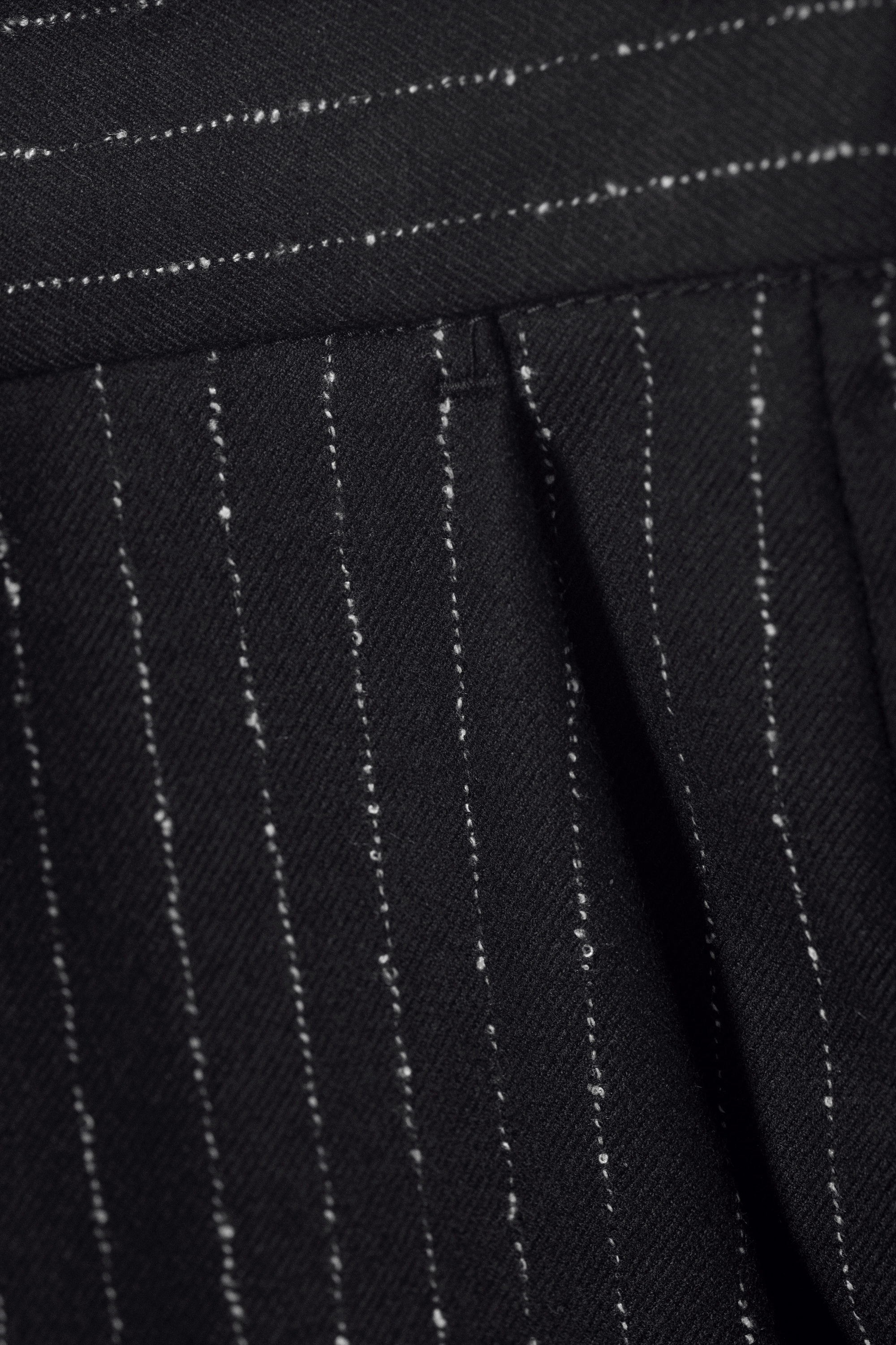 Black Pinstripe - Alessi Relaxed Suit Trousers - 5