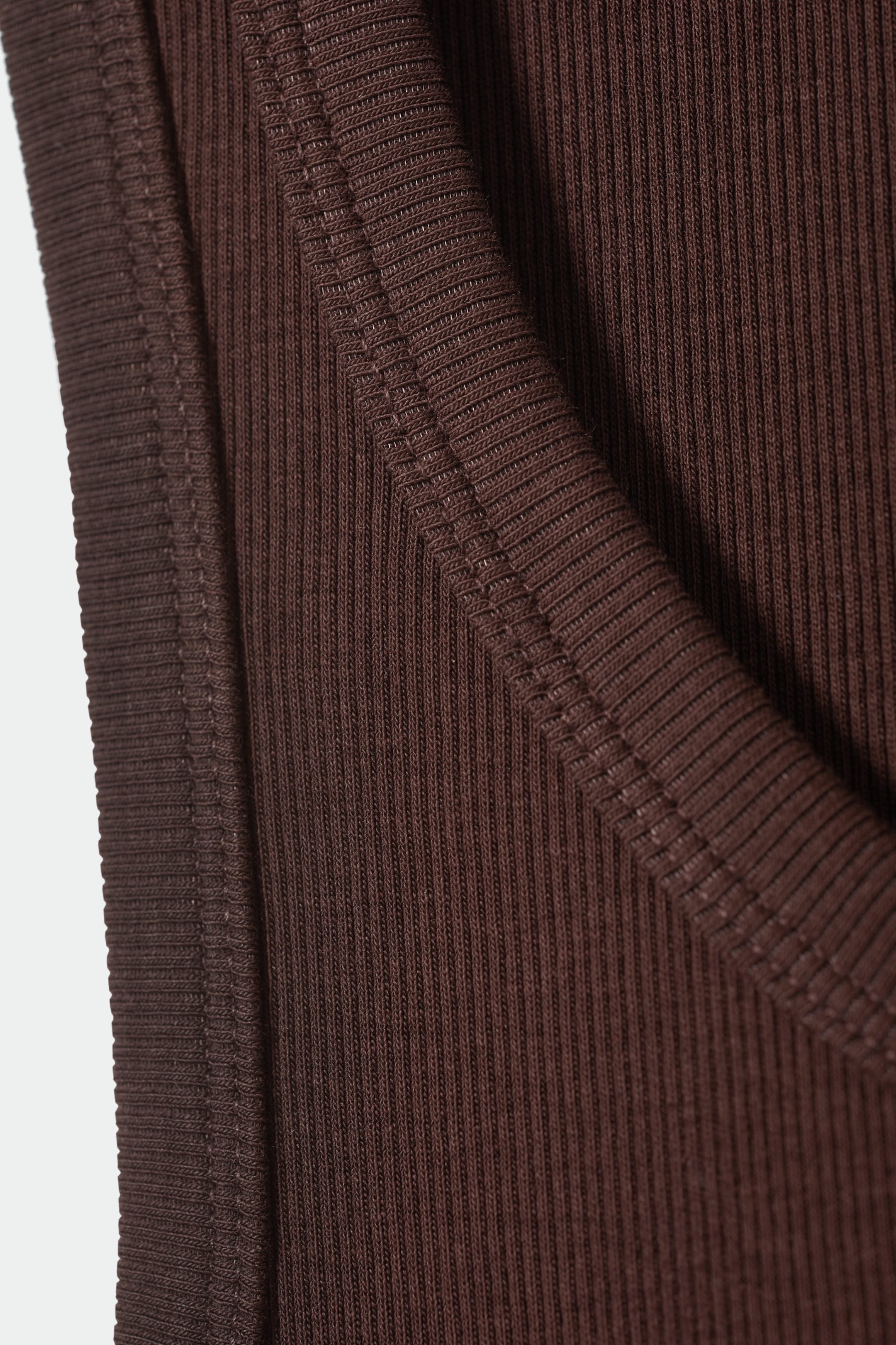 Brown - Close Dyed Ribbed Tank Top - 1