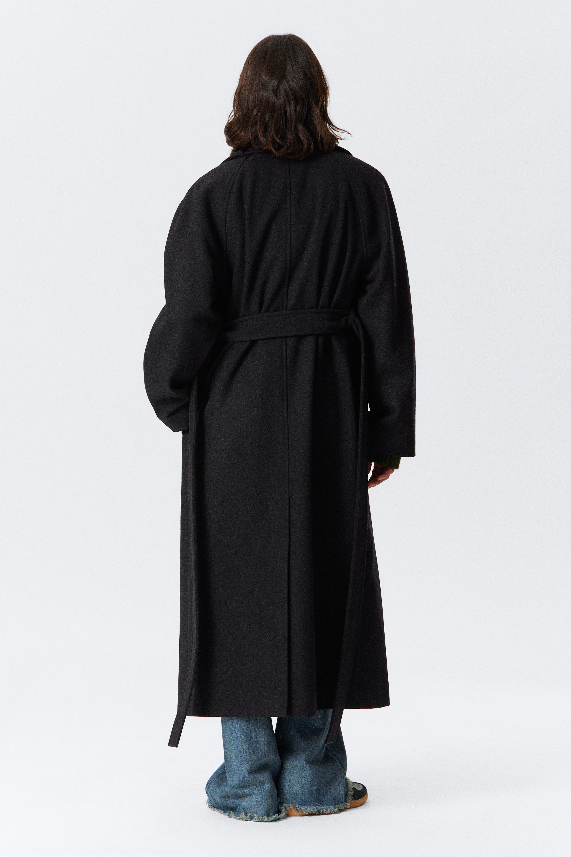 ジャケット WOOALONG Oversized wool blend double coat BLACK oversized double-breasted wool-blend coat - Black | Weekday WW