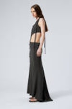 Dark Grey - Braided Cut-Out Maxi Dress - 2