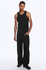 Black - Classic Ribbed Tank Top - 1