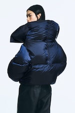 Bleu marine foncé - Doudoune courte à col montant - 3