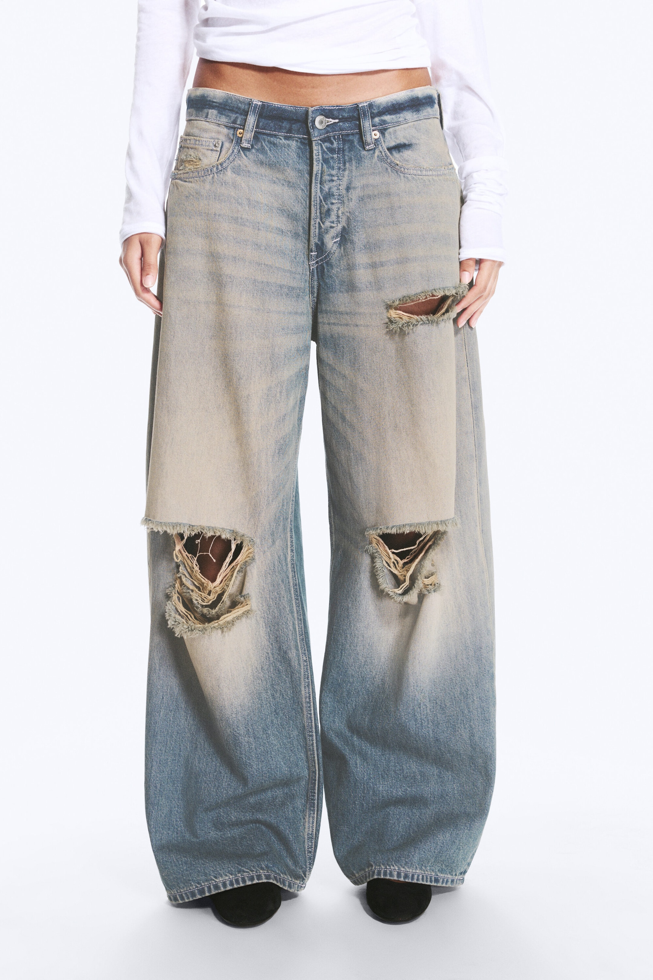 Bleu étoile de mer - Bleu moyen - Andromeda jean baggy ample taille basse - 2