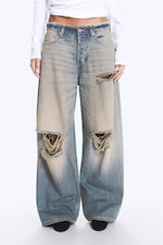 Starfish Blue - Mittelblau - Andromeda Low Waist Loose Baggy Jeans - 1