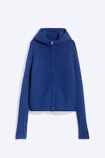 Blue Melange - Knitted zip hoodie - 0