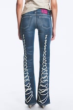 Lace Blue - Mittelblau - BOOTY BEI LOW WAIST SKINNY BOOTCUT JEANS - 3
