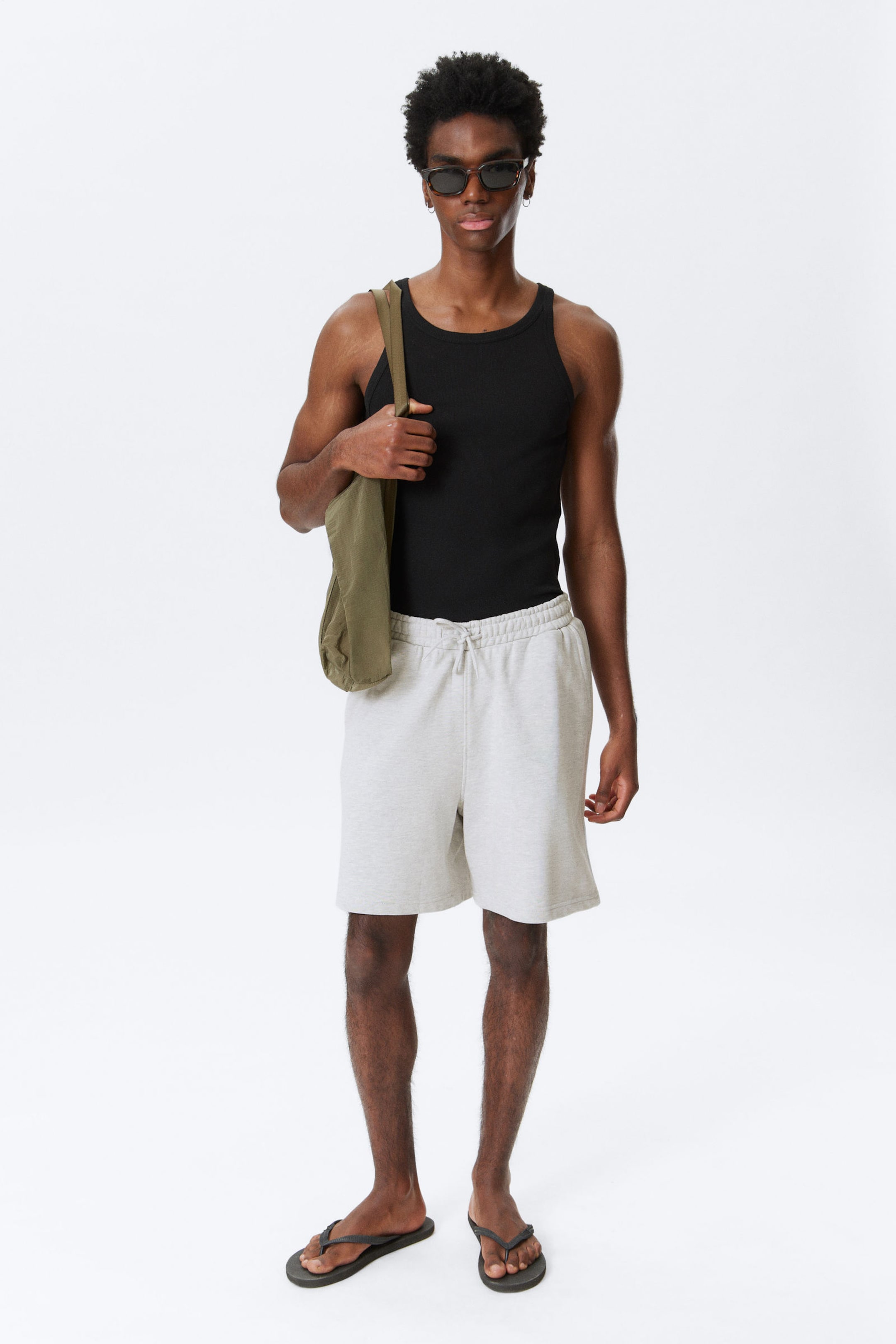 #AFAFAF - Relaxte Frottee-Shorts - 1