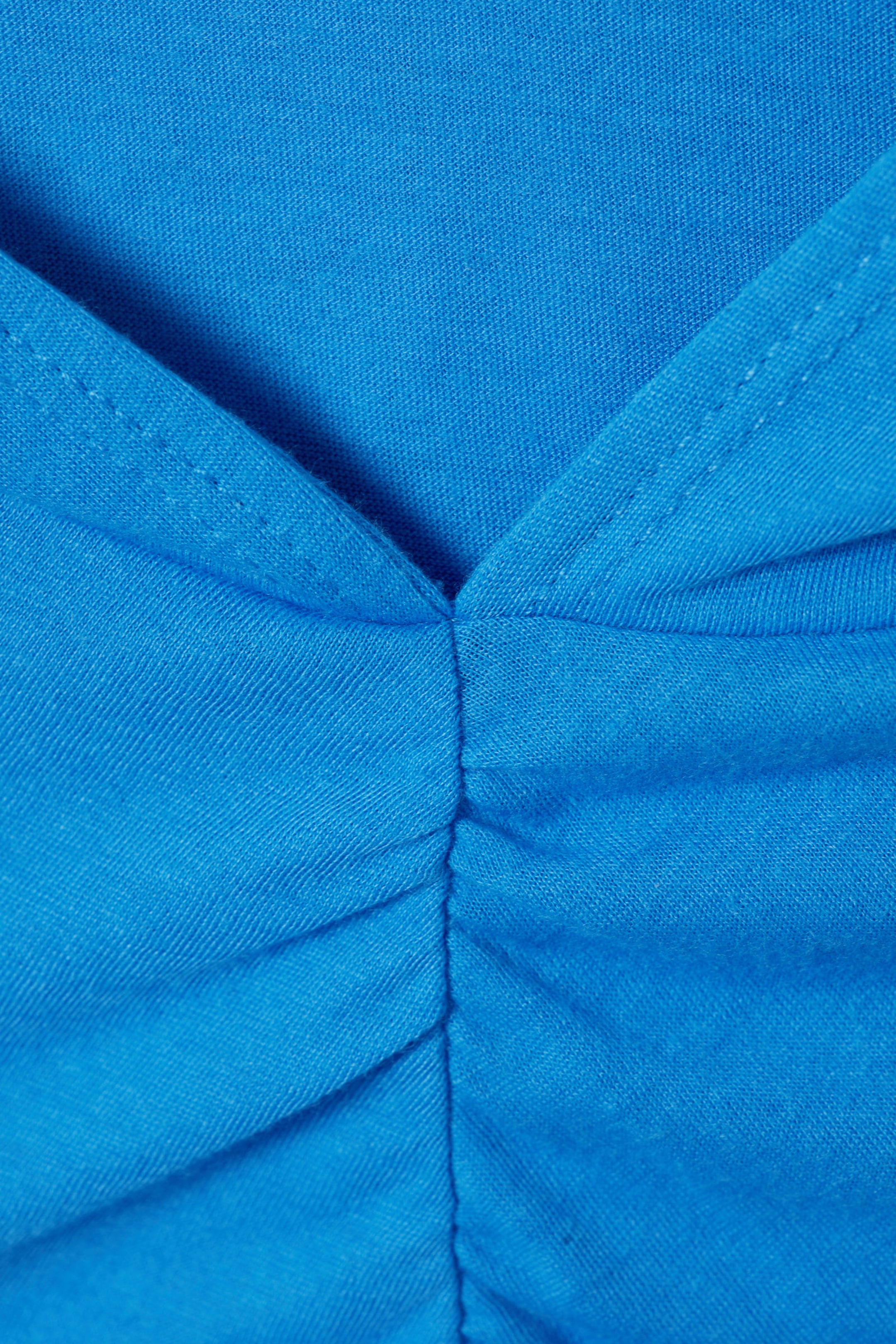 Blue - Ruched Hooded Tank Top - 2