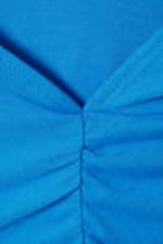 Blue - Ruched Hooded Tank Top - 5