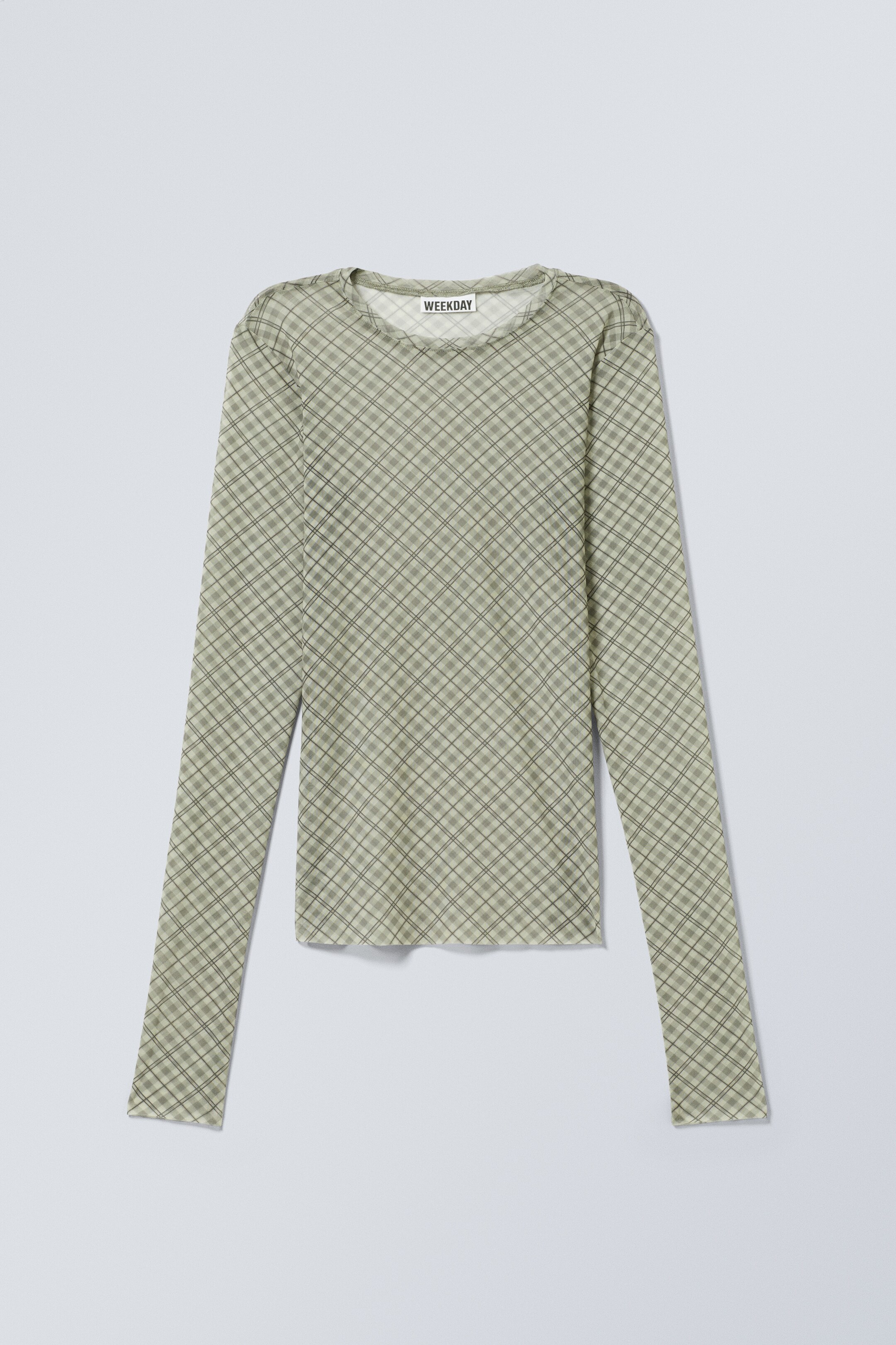 Größeres Bild anzeigen: Bedrucktes Longsleeve-Netzoberteil - Mittelbeige - Ladies | H&M AT 1