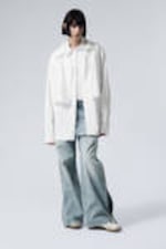 White - Double-Layered Oversized Shirt - 0