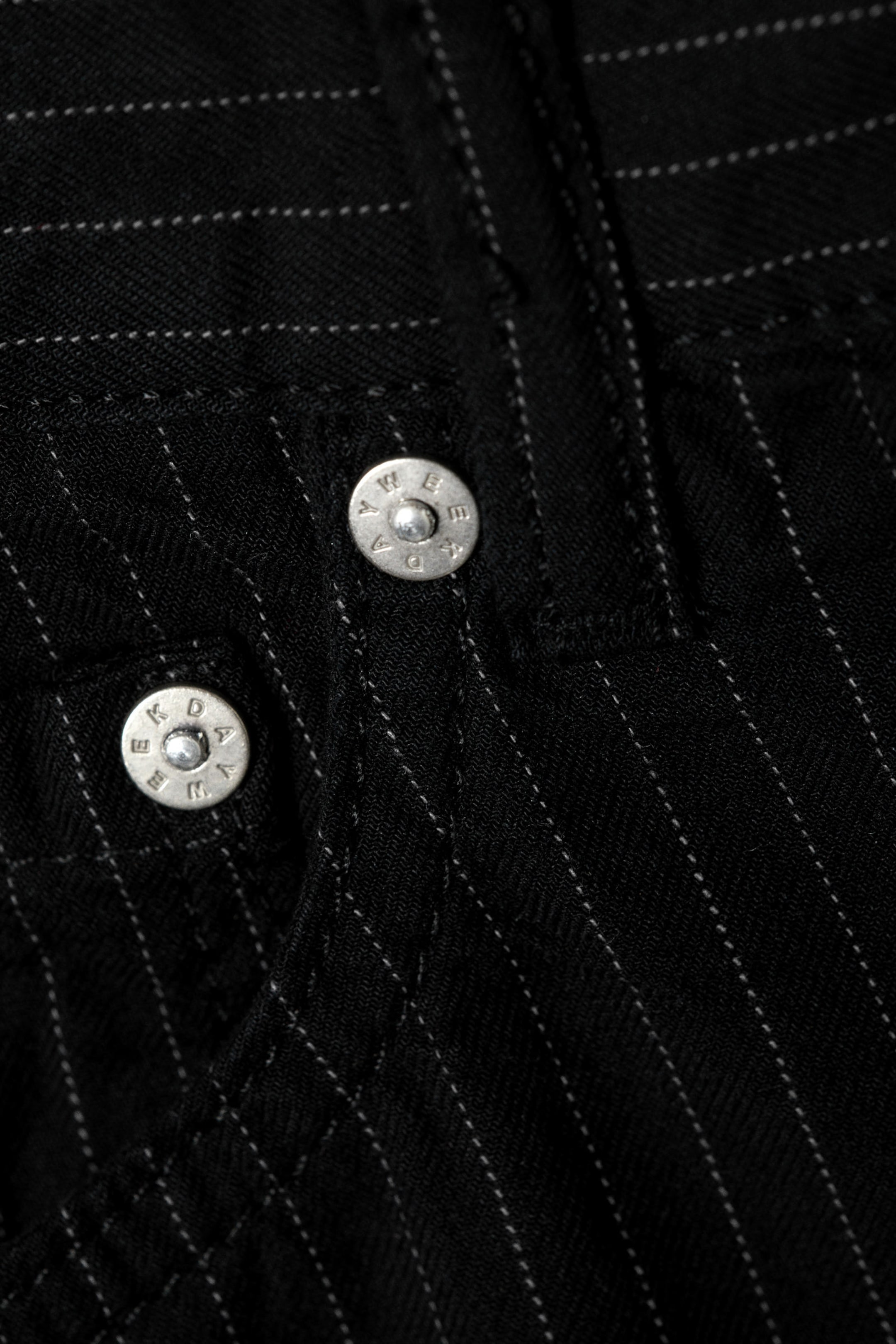 Black - Pinstripe - Space Relaxed Straight Trousers - 1