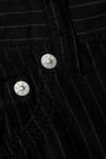 Black - Pinstripe - Space Relaxed Straight Trousers - 1