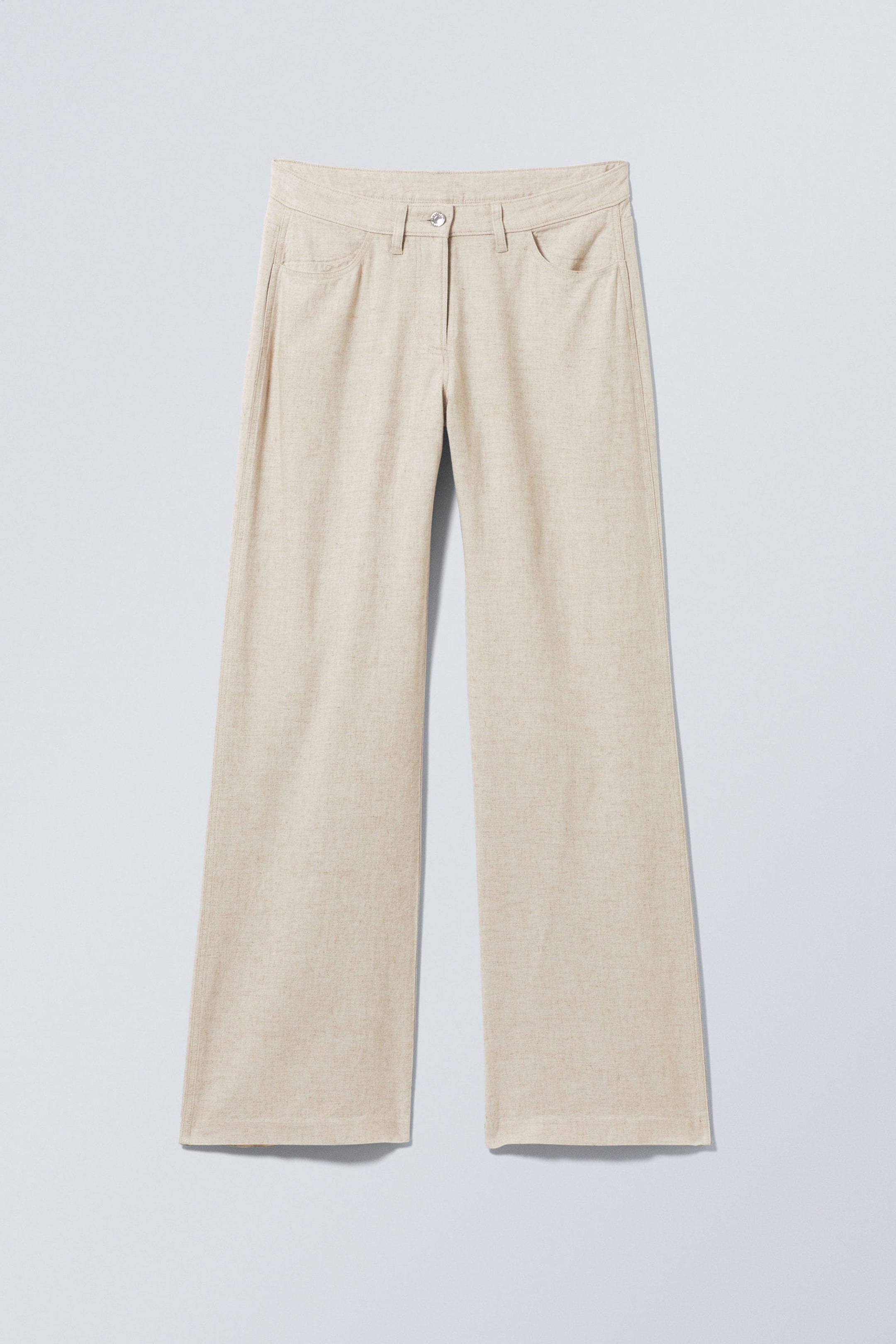 Ecru - Hose aus Leinenmischung mit normaler Passform - 1