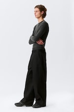 Black - Emil Loose Fit Chino Trousers - 1