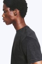 Worn Black - Shrunken Short-Sleeved Cotton T-shirt - 2