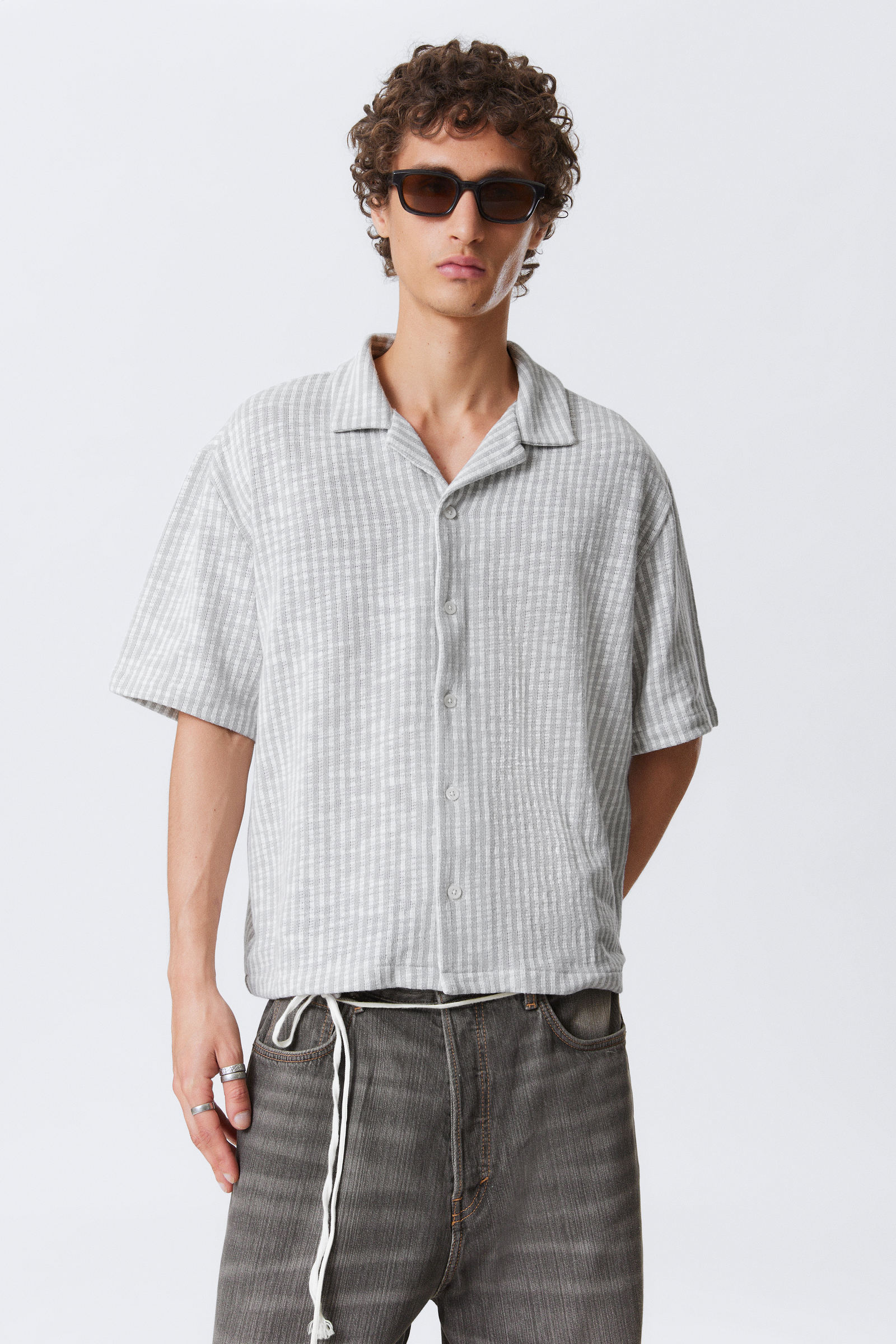 【SCENERITY】Swallow short-sleeved check shirt Men's Checked Out Short Sleeve Shirt