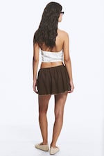 Dark Brown - Utility Twill Mini Skirt - 3