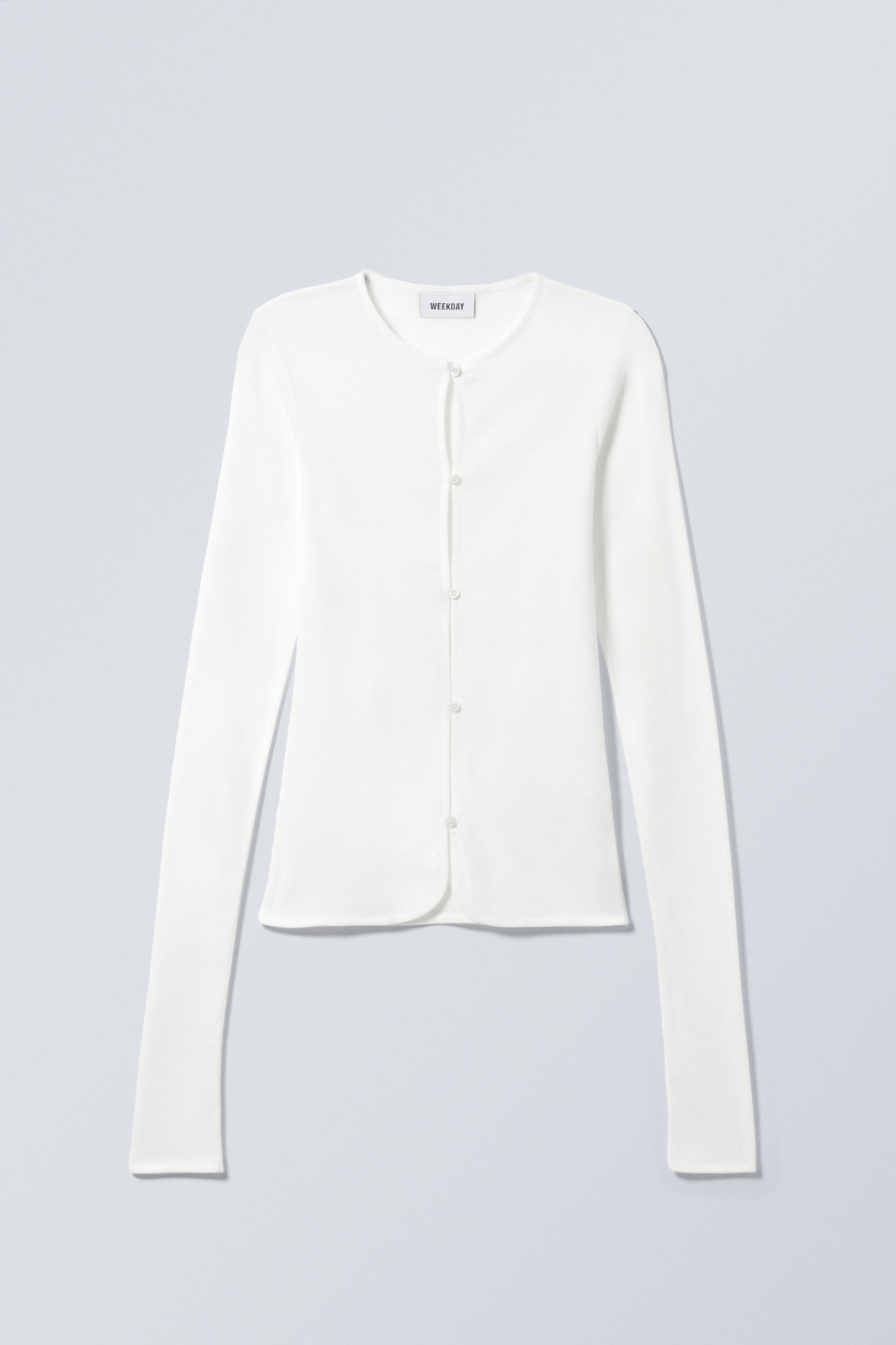 White - Slim Single-breasted Cardigan - 0
