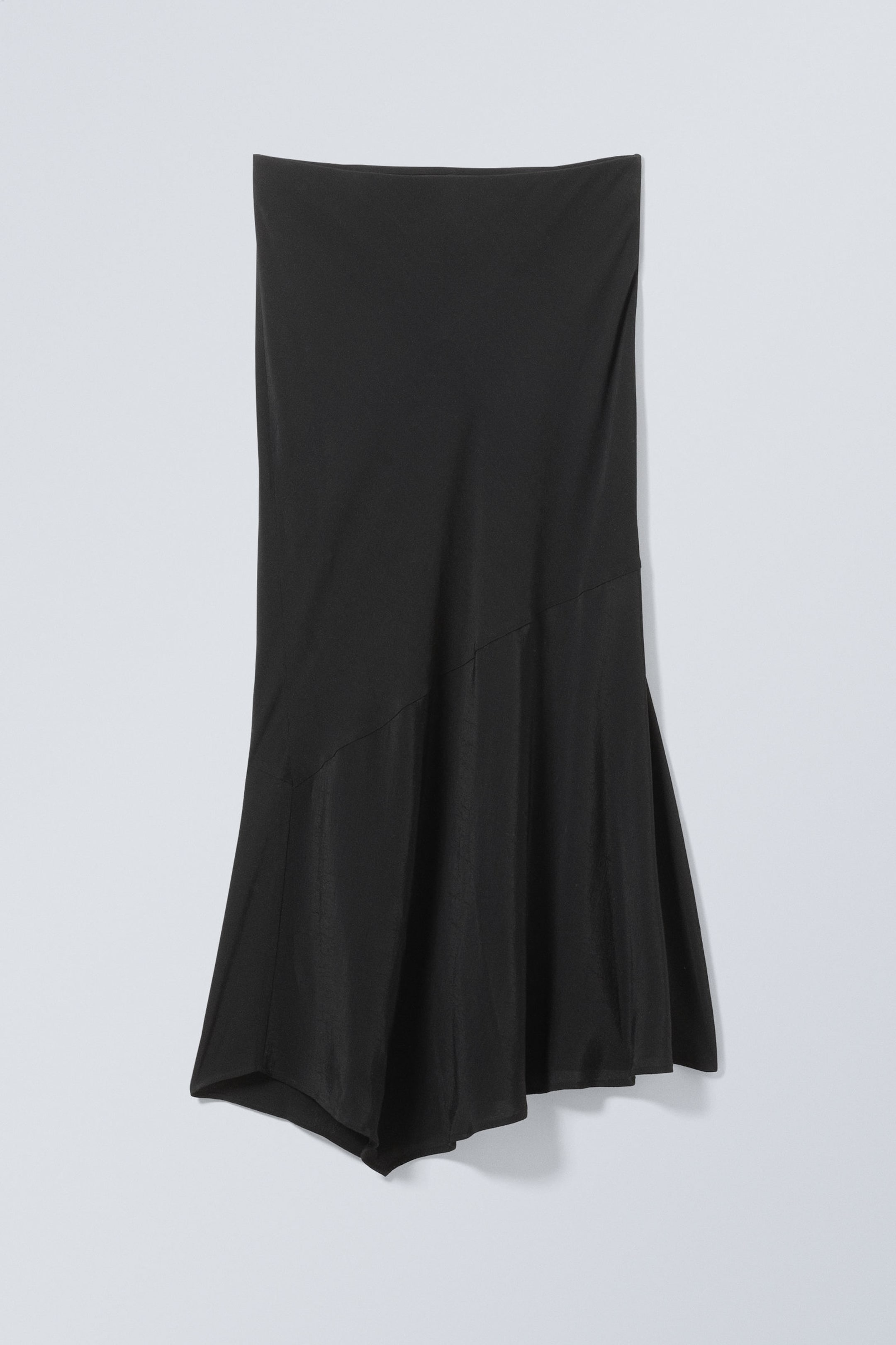 Zwart - Asymmetrische midi-rok - 0