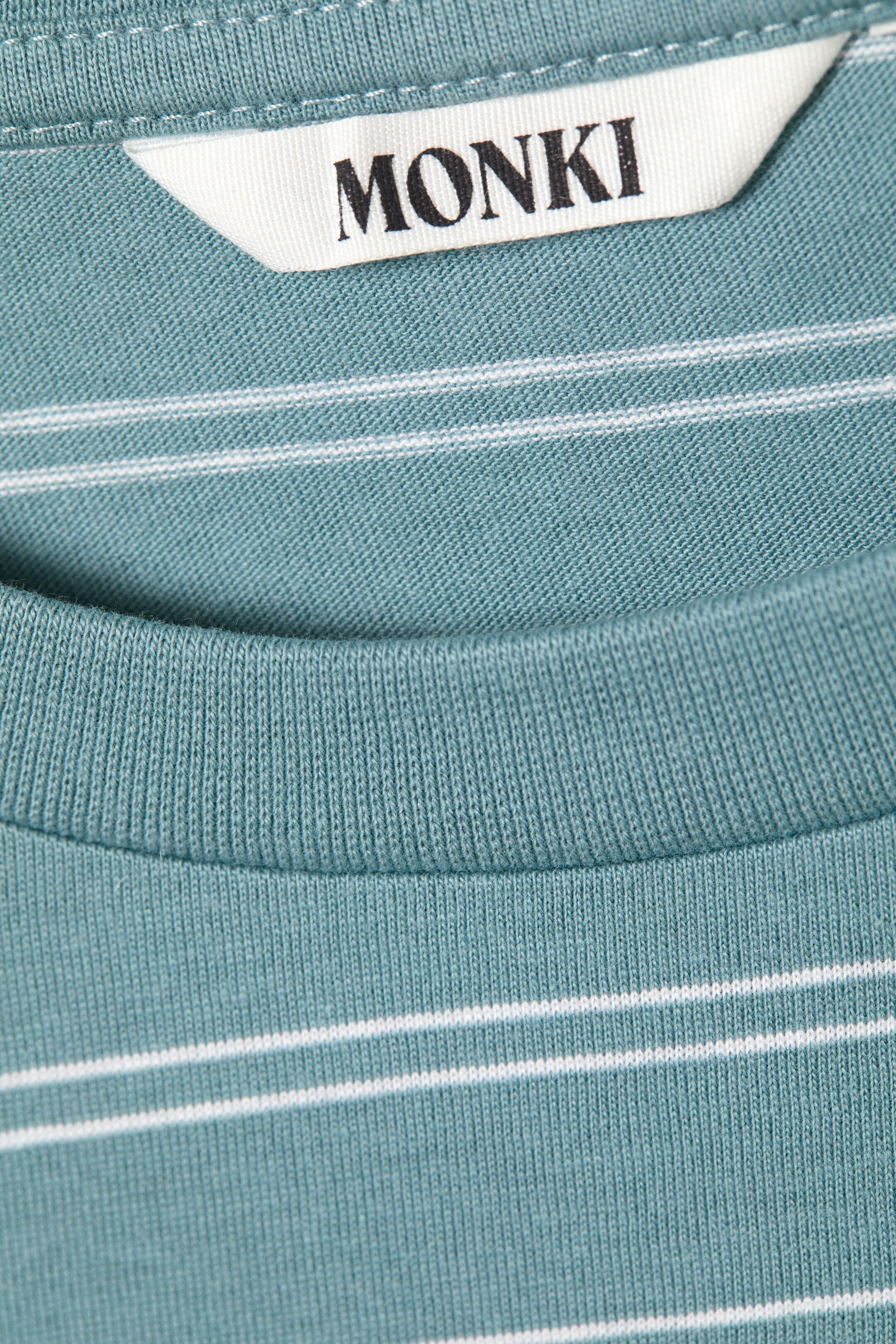 Ingrandisci l'immagine: Long-Sleeved Cotton T-shirt - Striped Turquoise - DONNA | H&M CH 5