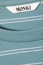 Striped Turquoise - Long-Sleeved Cotton T-shirt - 4
