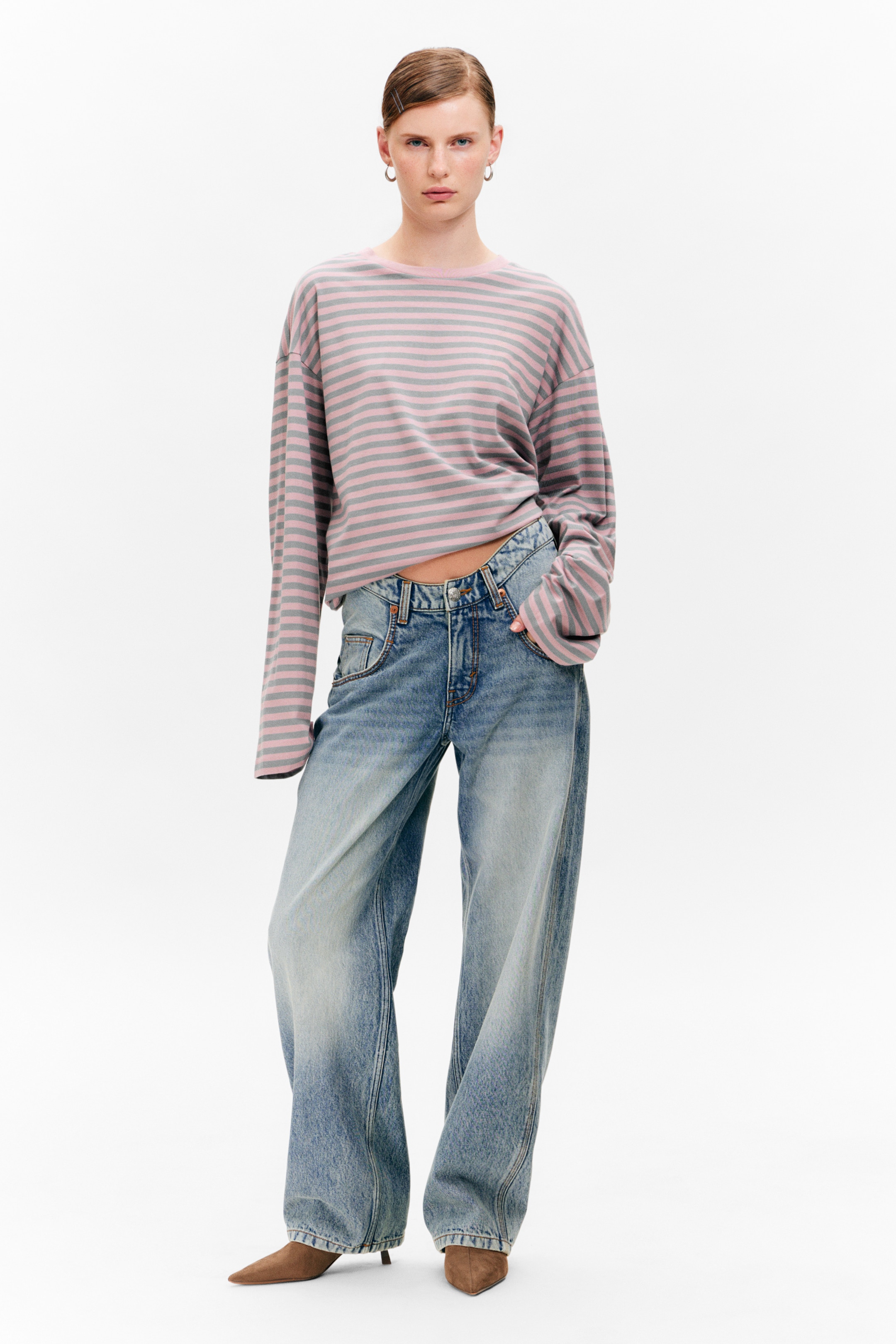Grösseres Bild ansehen: Longsleeve-Shirt aus Baumwolle - Pink/Gestreift - DAMEN | H&M CH 2