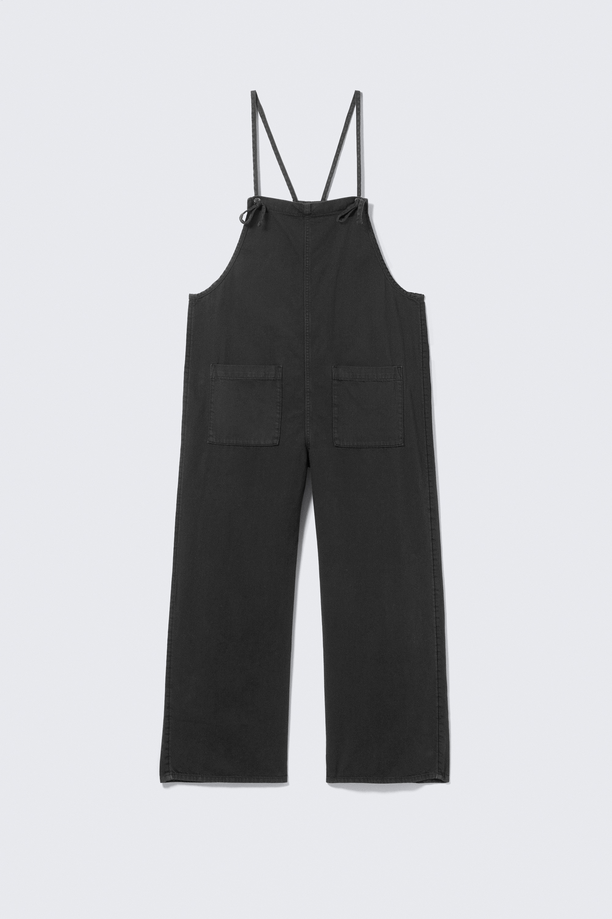 Relaxed Straight Leg Dungarees - Black