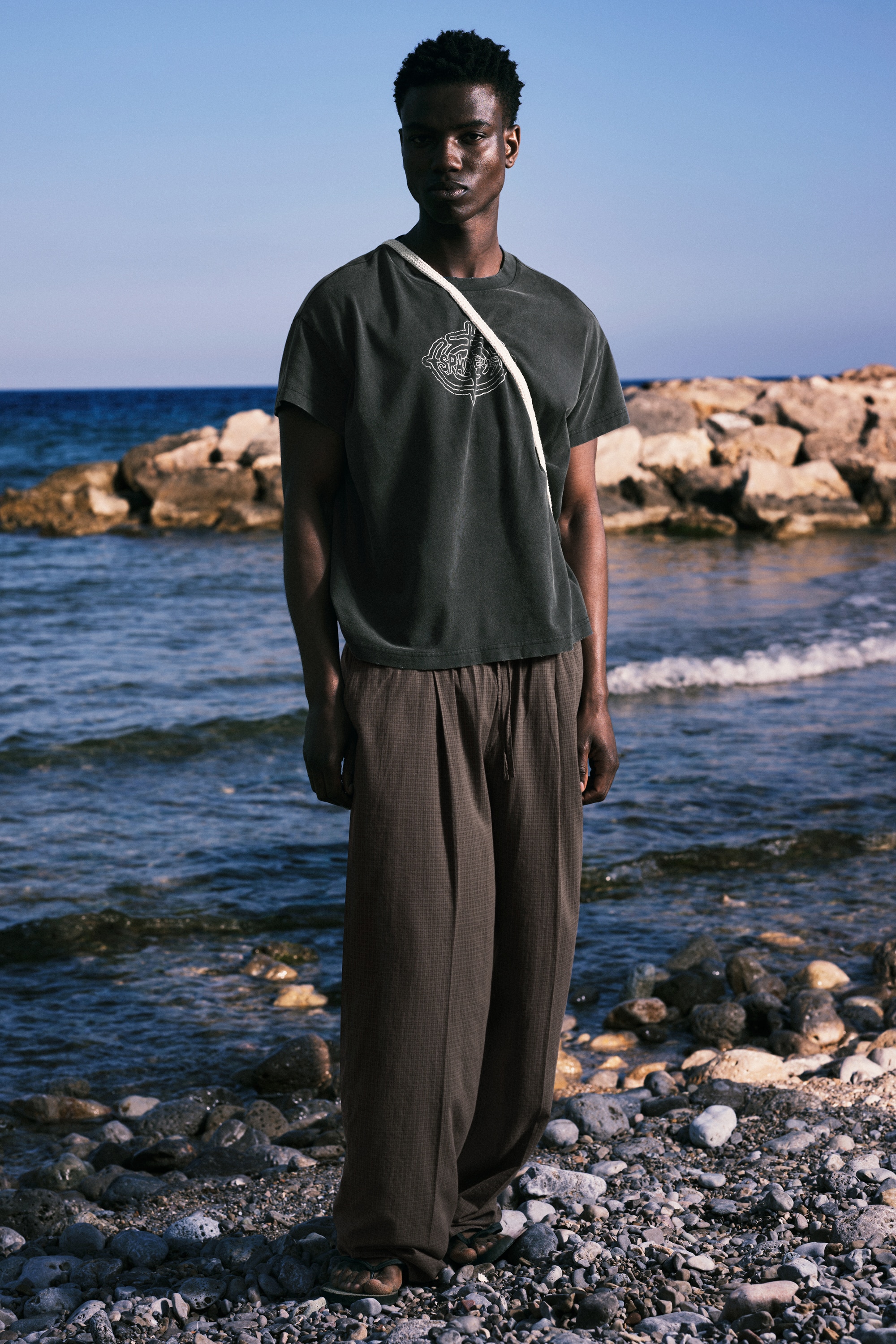 Voľné Kockované Bavlnené Nohavice - Káro/Čierno-biela kocka