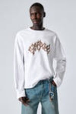White - Stardust - Great Boxy Graphic Long Sleeve T-shirt - 1