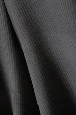 Striped Dark Grey - Midi Slim Volume Skirt - 5