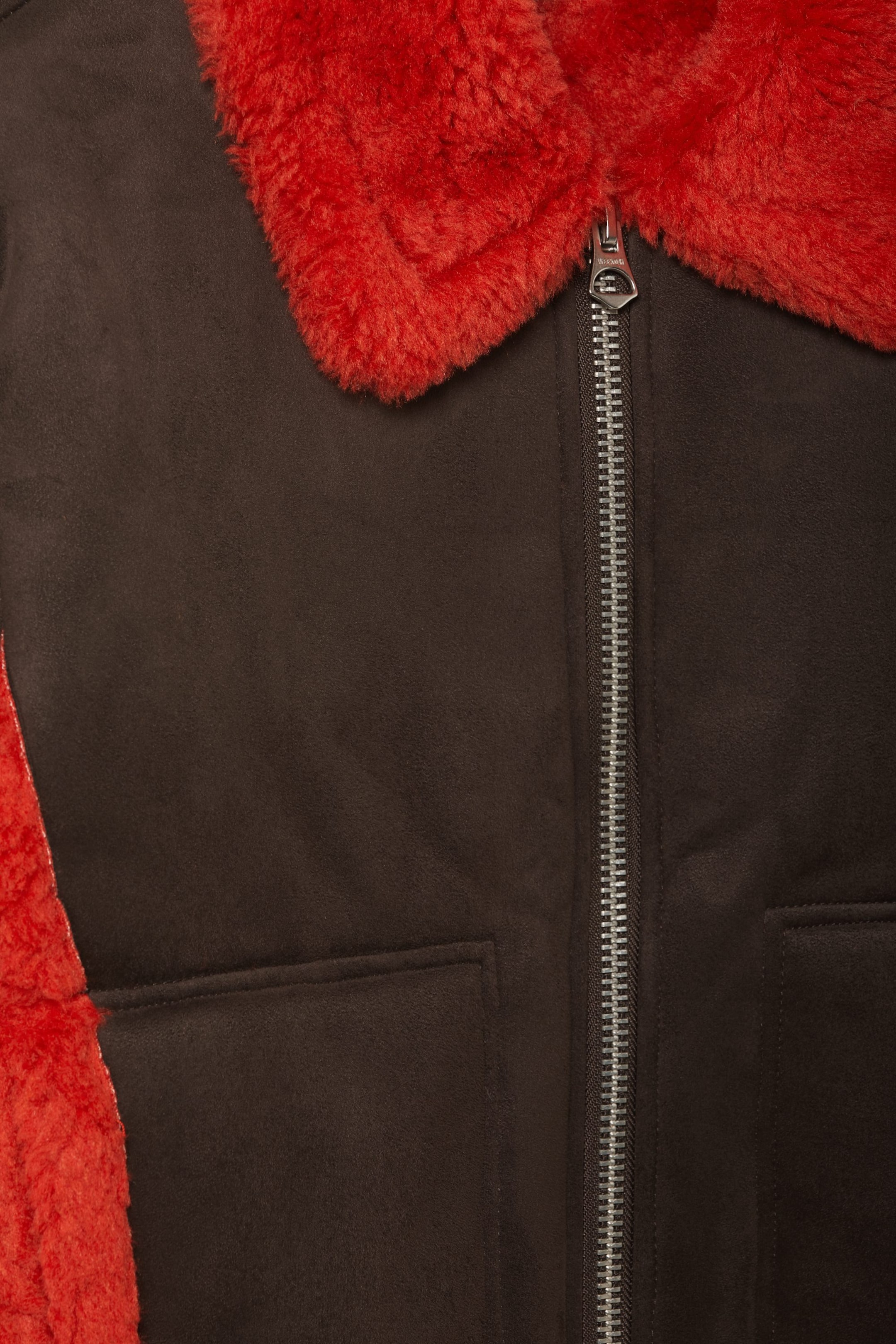 Braun - Jacke Enzo mit Lammfellimitat - 1