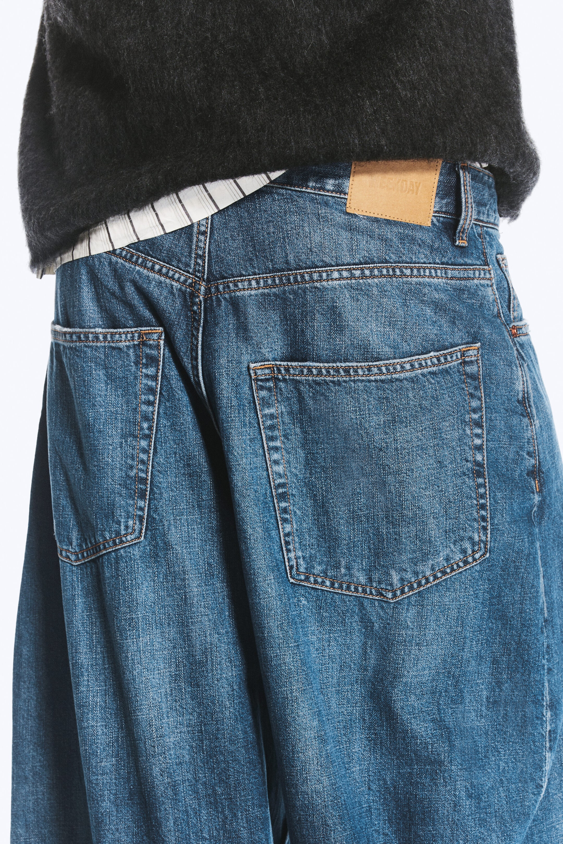Sandy Blue - Mellanblå - Void low waist loose baggy jeans - 5