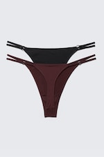 Burgundy - 2-pack Tanga Thongs - 1