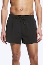 Black - Structured Mid-Thigh Swim Shorts - 1