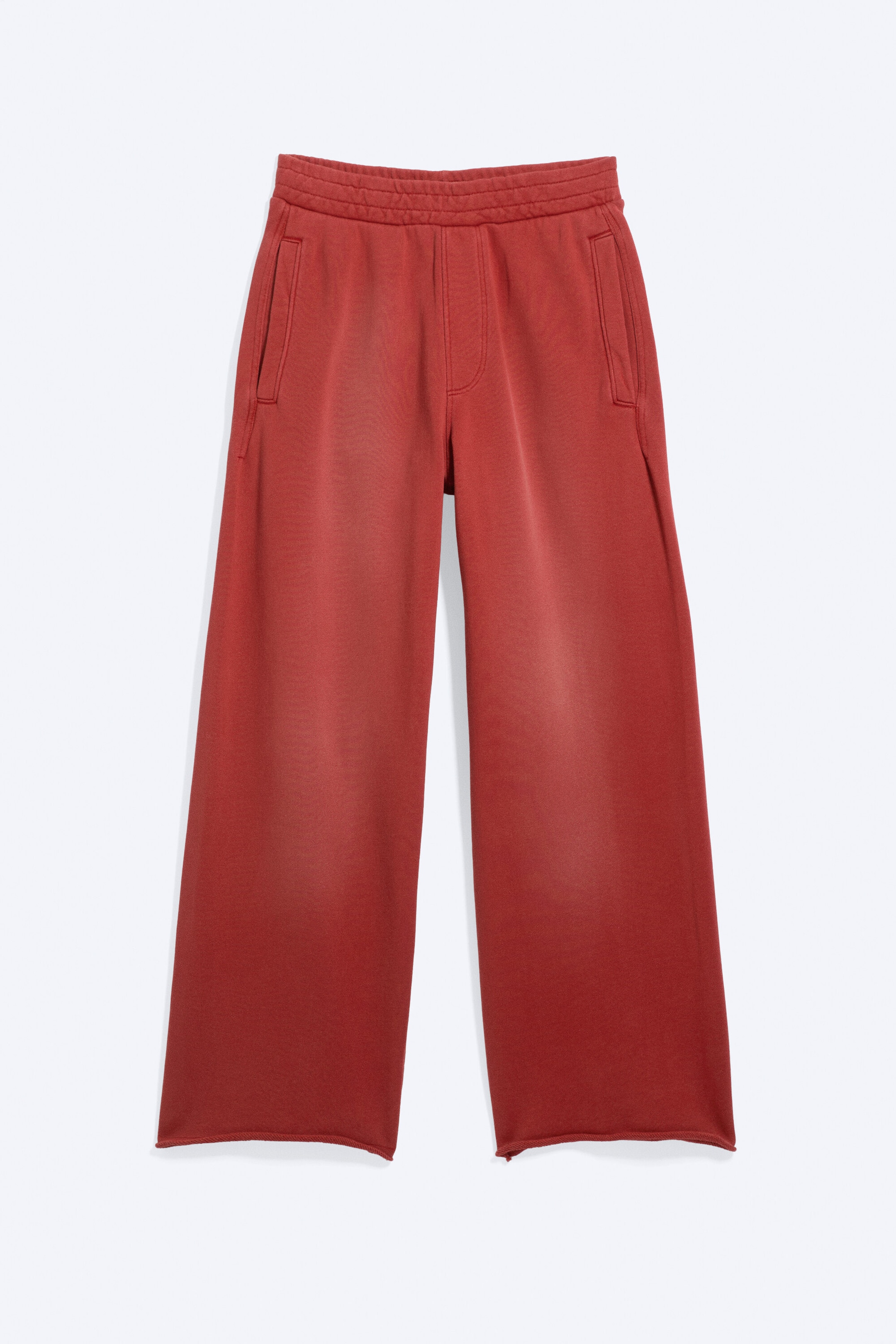 Rouge - Pantalon de jogging droit ample taille mi-haute - 4