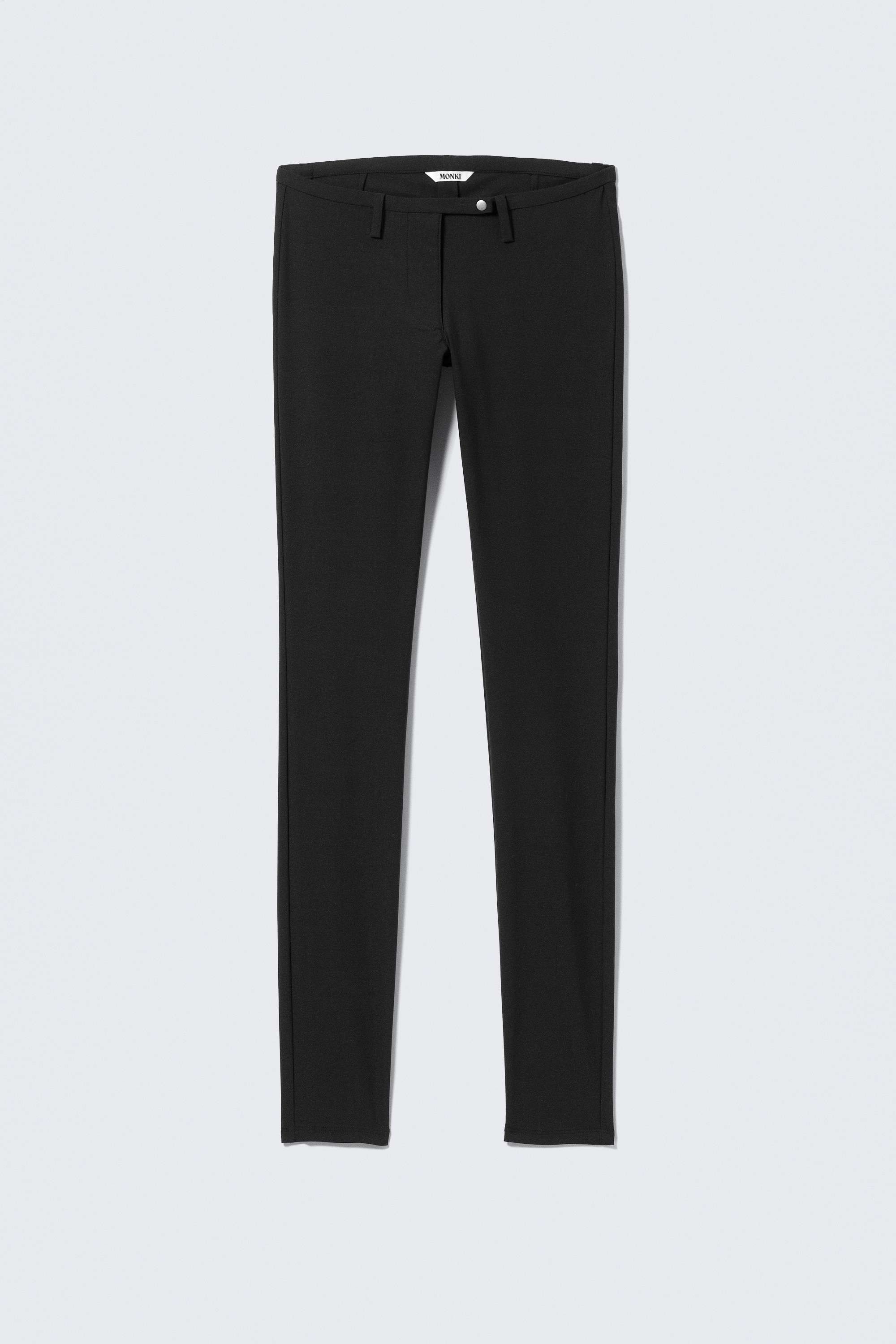 Χαμηλοκάβαλο στενό παντελόνι τύπου treggings - Μαύρο