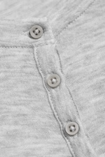 Light Dusty Grey Melange - Kurzärmliges Henley-Top - 1